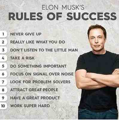 Elon Musk top 10 rules for success